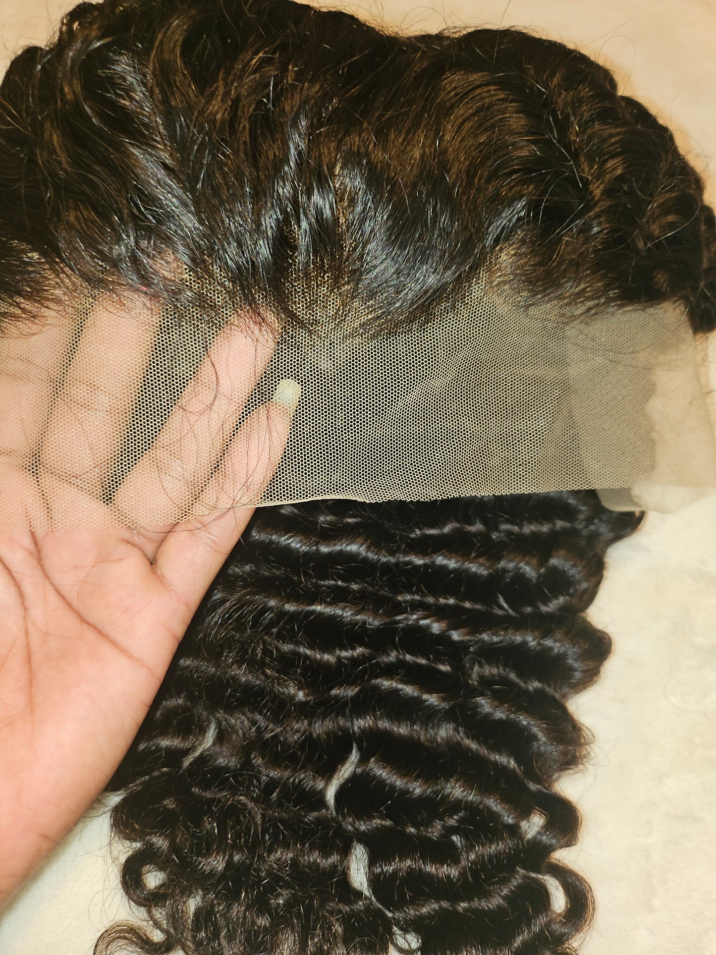 13x4 Deep Wave Transparent Front Lace Wig