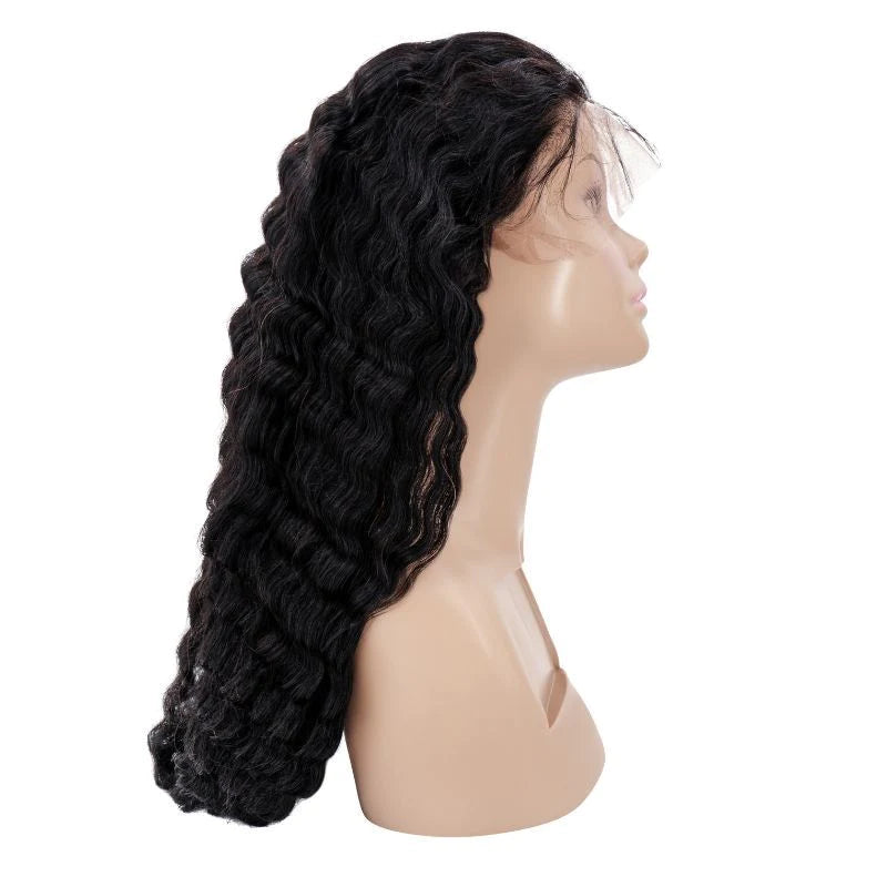 13x4 Deep Wave Transparent Front Lace Wig